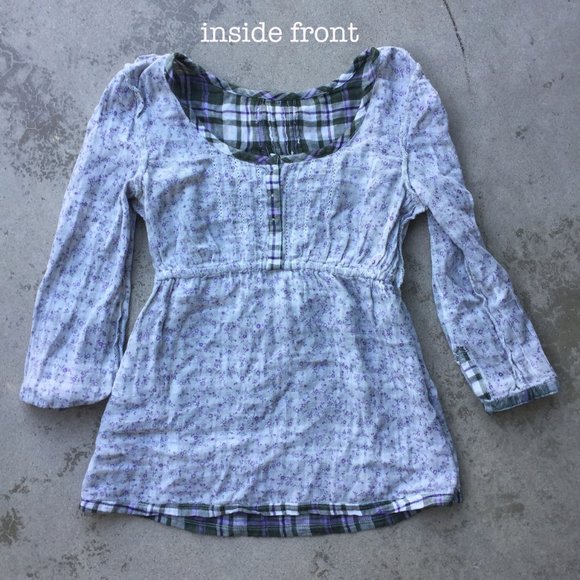 Aeropostale Plaid Cotton Gauze Top NWT - Picture 9 of 10